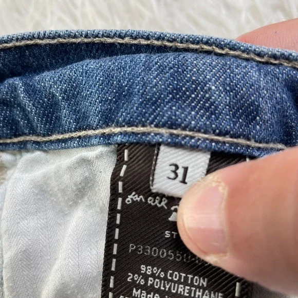 7 For All Mankind Pants Womens 31 Blue Ginger Flared Medium Wash Denim Jeans USA - Picture 4 of 15